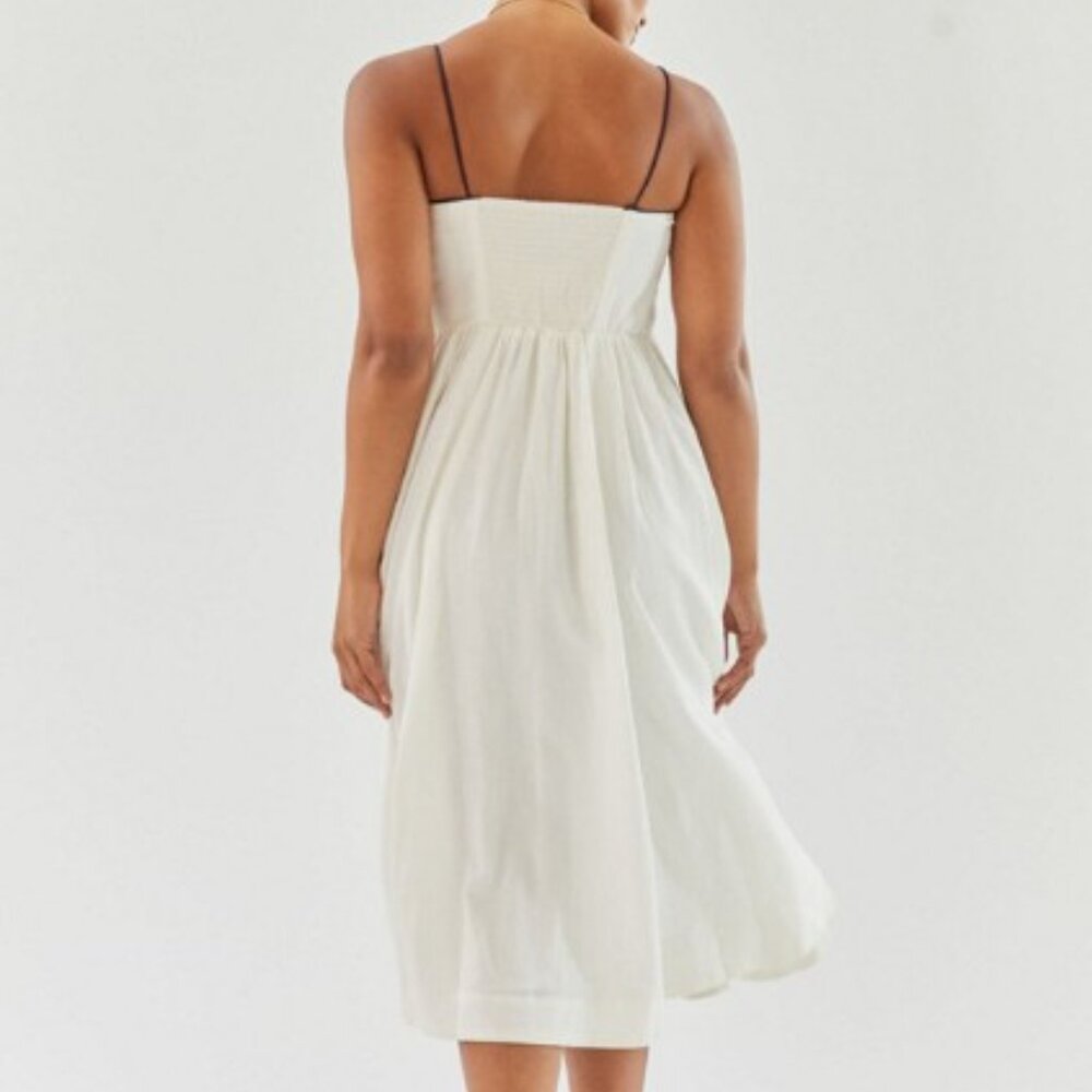 Maeve Cream Midi Sundress with Contrast Piping - Picture 3 of 14